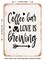 DECORATIVE METAL SIGN - Coffee Bar Love is Brewing - Vintage Rusty Look